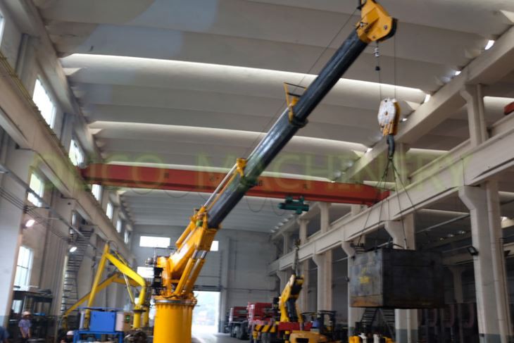OUCO 8T15M Electric Hydraulic Telescopic Boom Marine Crane